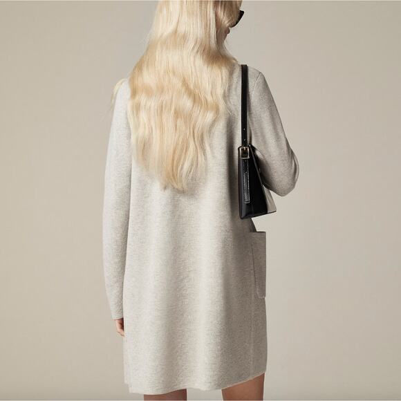 NEW J.Crew Juliette Collarless Sweater Blazer Pockets Long Gray Relaxed XXS - Picture 4 of 15